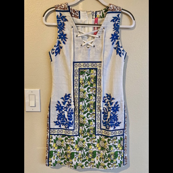 Anthropologie Sleeveless Linen Floral Dress - Picture 7 of 8